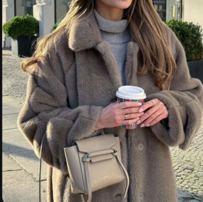 CELINE Belt Bag Shoulder Bag Mini Gray Leather