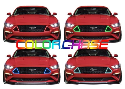 Color Chasing External LED Headlight Flow Halo kit for Ford Mustang 18-23