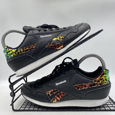 Reebok Royal Jog Black Trainers Size UK Leather Iridescent Gym HP6804  UK
