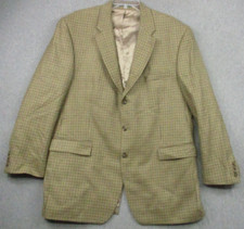 LAUREN RALPH LAUREN Sport Jacket Lambs Wool 46 L Brown Houndstooth