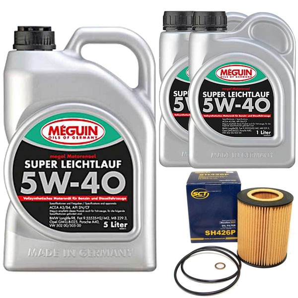 MotoröL Set 5W-40 Vollsynth Meguin 7 Liter + ÖLfilter FüR BMW 3Er 5Er Z3 E36 E46-image