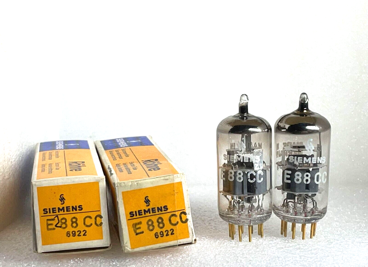 2 NOS tubes E88CC 6922 Siemens grey plates matched pair | eBay