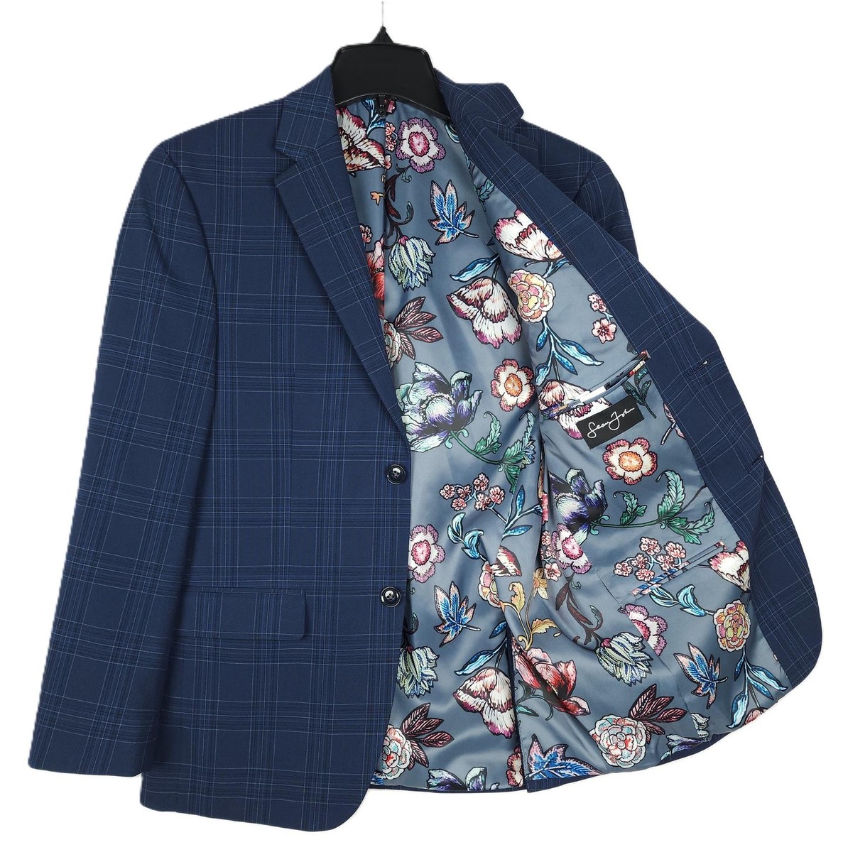 Sean John Men's Classic-Fit Stretch Suit Jacket Dark Blue