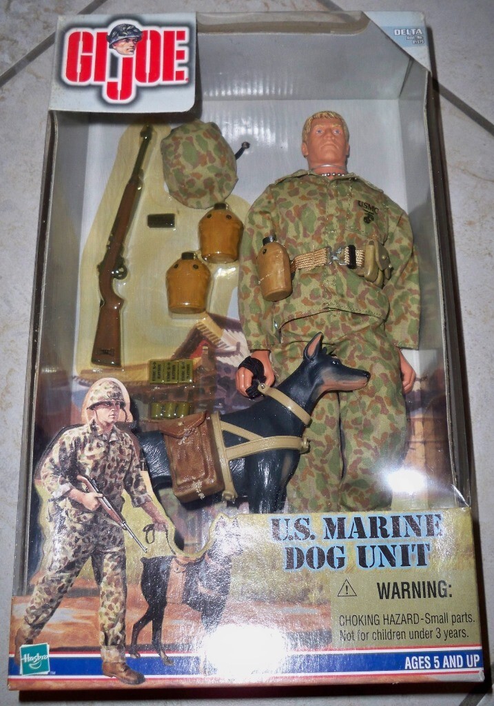 G.I. Joe U.S. MARINE DOG UNIT w/Doberman, Delta 81575, 1999