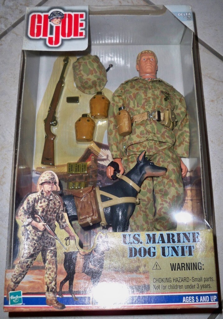 G.I. Joe U.S. MARINE DOG UNIT w/Doberman, Delta 81575, 1999 New  Factory Sealed