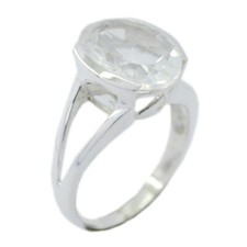 Crystal Quartz Solid Silver Ring Handmade Jewelry For Occasion Gift US
