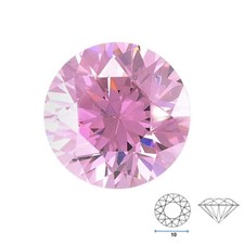 Round Shape Imitation Pink Faceted loose Gemstone Sized 10 mm