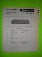 Sanyo jt 366 manuale di servizio libro riparazione originale stereo sintonizzatore radio am/fm
