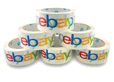 6 Rolls EBAY Official Packaging Tape Color Logo 2” x 75” Yard FREE SHIPPING