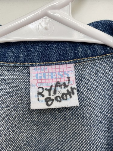 Vintage Baby Guess 80s-90s Jeans Triangle Logo Denim Jacket Girls/Boys XL 6/7 - Picture 5 of 6