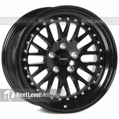 CIRCUIT PERFORMANCE CP21 17x9 5x114.3 +20  FULL GLOSS BLACK WHEEL MESH STEP LIP