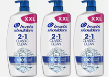 3 x Head & Shoulders Anti-Dandruff Shampoo, 2in1 Classic Clean 1000ml 9.98 per litre