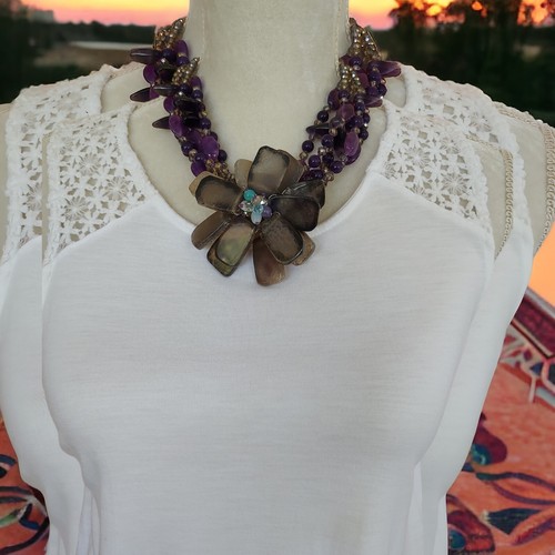 PANNEE genuine Stone Necklace Made In Thailand NWT - Picture 3 of 13