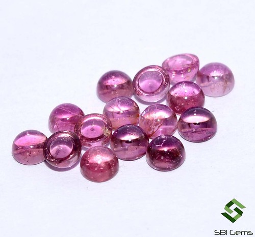 Natural Pink Tourmaline Round Cabochon 3 mm 2.10 Cts Lot 15 Pcs Loose Gemstone - Picture 3 of 5
