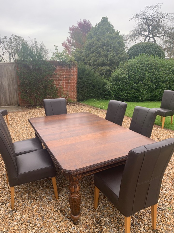 Antique Oak Extending Dining Table eBay