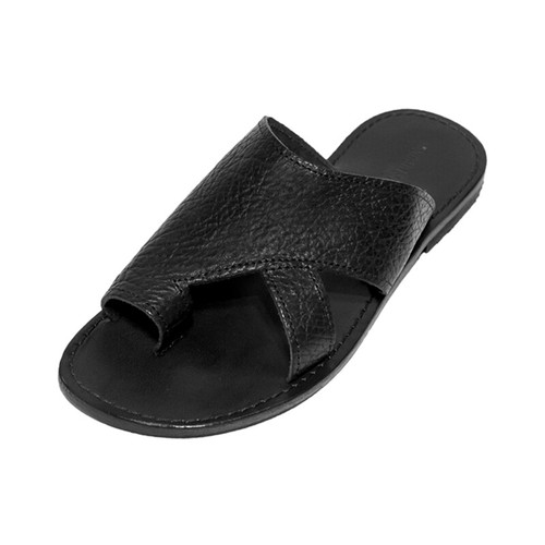 Sandali da uomo infradito FATTI A MANO in pelle Made in Italy Suola cuoio  Neri | eBay