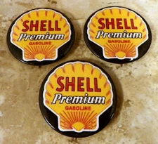Lot of 3 Shell Gasoline Pinback's