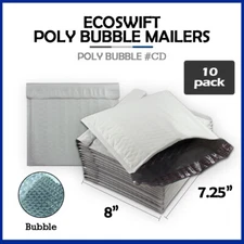 10 #CD 7.25x8 "EcoSwift" Brand Poly Bubble Mailers Padded Envelope 7.25" x 8"