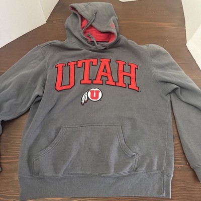 University Of Utah Utes Stitched Hoodie Sweatshirt -  Vintage J America - Medium