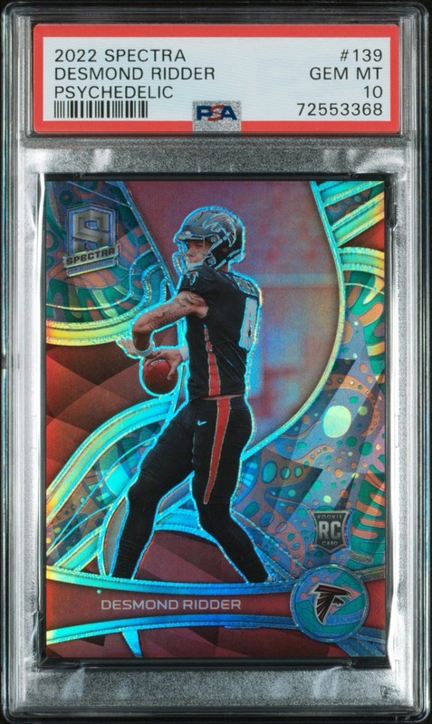 Panini Spectra Rookies Desmond Ridder Atlanta Falcons #139 Psychedelic /5 PSA 10