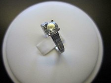 2.10 Ct Round Cut Moissanite Engagement Ring 14K White Gold Finish