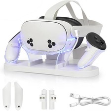 Charging Dock for Meta Quest 3S/Quest 3,VR Charger Station Stand with LED/RGB