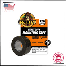 Gorilla Heavy Duty Double Sided Mounting Tape, Black Tape, 1" x 120" Pack of 1 