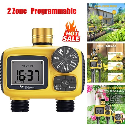 Brass Swivel Garden Hose Timer 2-Zone Automatic Irrigation Controller for Yard