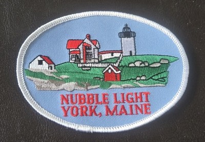 Vintage Nubble Light Lighthouse York Maine Iron On Patch Travel Souvenir