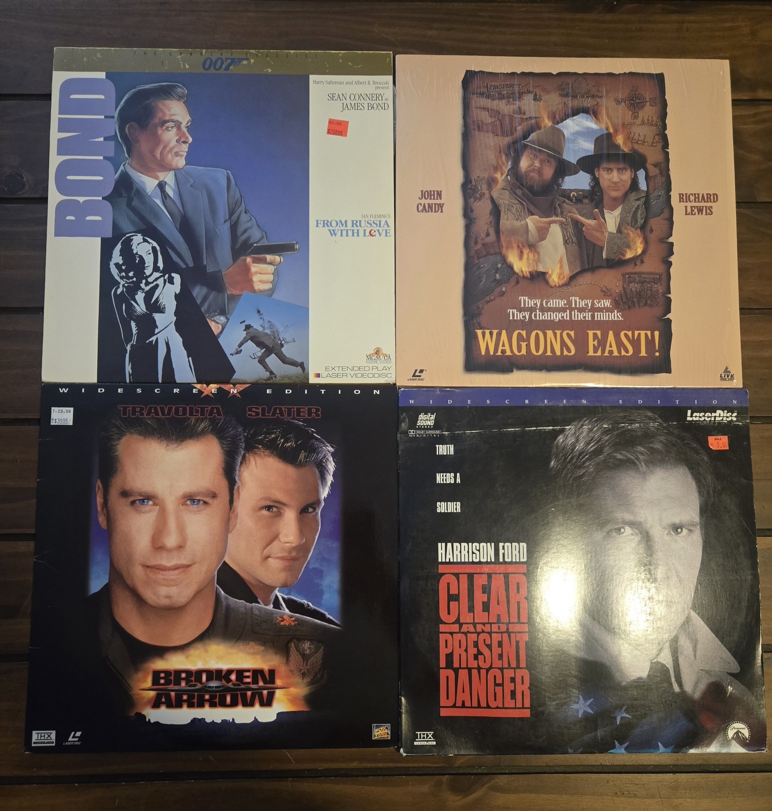 Laserdisc Lot of 4 THX Widescreen Bond Broken Arrow Clear Present Danger Wagons