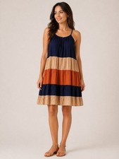 EST. 1946 Tiered Sundress M Mediterranean Coastal Resort Vacation Dress