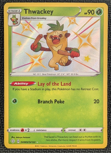 Pokemon - Shiny Thwackey SV005/SV122 - 2021 Shining Fates - NM