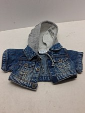 Build-A-Bear Denim Jacket With Gray Hood, Har...