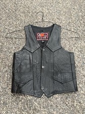 Toddler Black Faux Leather Lined Biker Vest
