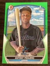 2023 Bowman Antony Peguero 1st Prospect Neon Green Border #/399 SP Marlins