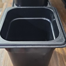 Cambro Camwear 1/6 Size 6 in Deep Black Polycarbonate Rectangle Food Pan