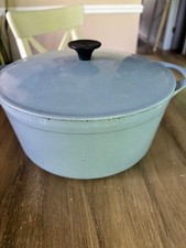 Vintage Cousances Blue Enameled 24 Cast Iron Dutch Oven Pot 3.5QtFR