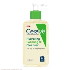 CeraVe Hydrating Foaming Cleansing Oil Face Wash with Squalane Oil, Triglycer...