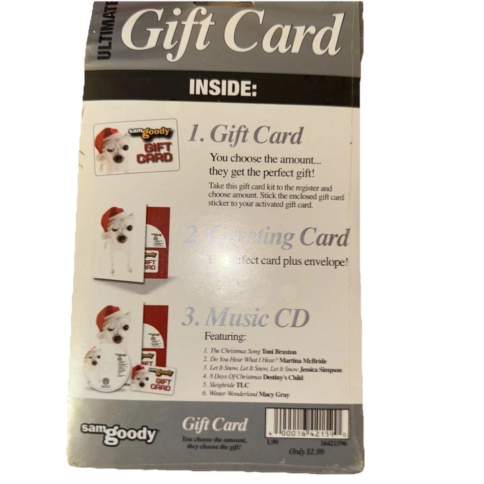 Chihuahua Ultimate Sam Goody Giftcard Greeting Card and Music CD Christmas New Foto 3 de 4