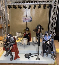 Kiss & Metallic a Band  Figures  & Light Stage Set With Assorted Instruments