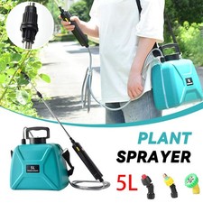 5L Electric Garden Sprayer Battery Powered Water Sprayer w/3 Nozzles Garden Weed