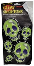 Impact 2005 Low-Stick Glow Skeletons Skulls Halloween Decoration Clings