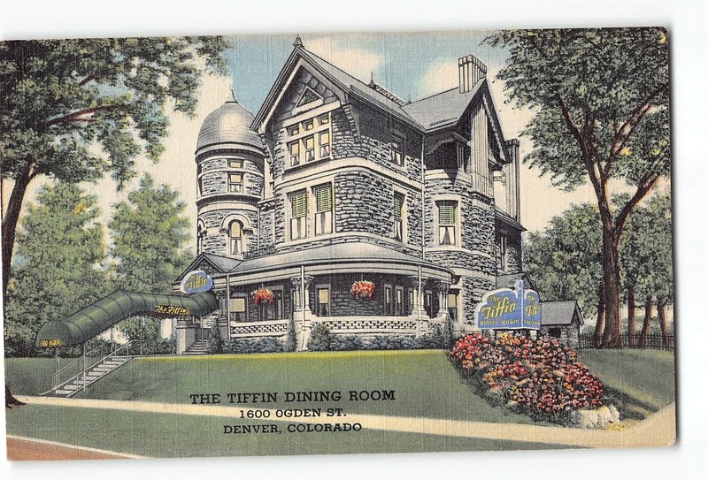 Denver Colorado CO Postcard 1930-1945 The Tiffin Dining Room