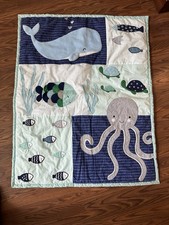 Lambs  Ivy Oceania 4 Piece Crib Bedding Whale/Octopus/Fish Blue/Gray/White