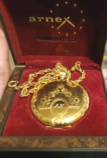 Vintage Arnex 17 Jewel Incabloc Mechanical Pocket Watch Working w/ Original Box