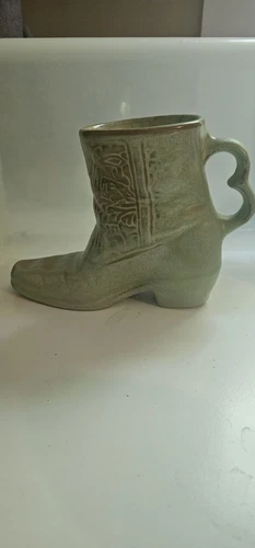 Vintage 1981 Frankoma Pottery C33 Figural Cowboy Boot Mug