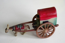 Vintage Occupied Japan Celluloid Toy DONKEY Cart Peasant 1.5" x 3" Miniature