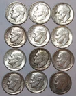 12 Roosevelt Dimes - 90% Silver - 1947-1964 Range - #9030D