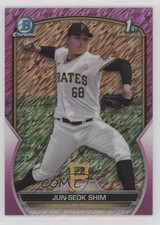 2023 Bowman Chrome Prospects Fuchsia Shimmer Refractor 84/199 Jun-Seok Shim 11oh