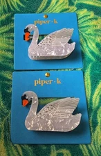 Piper K Collectible - Limited EditionSwan Hair Claw Clip White Classy - Set Of 2